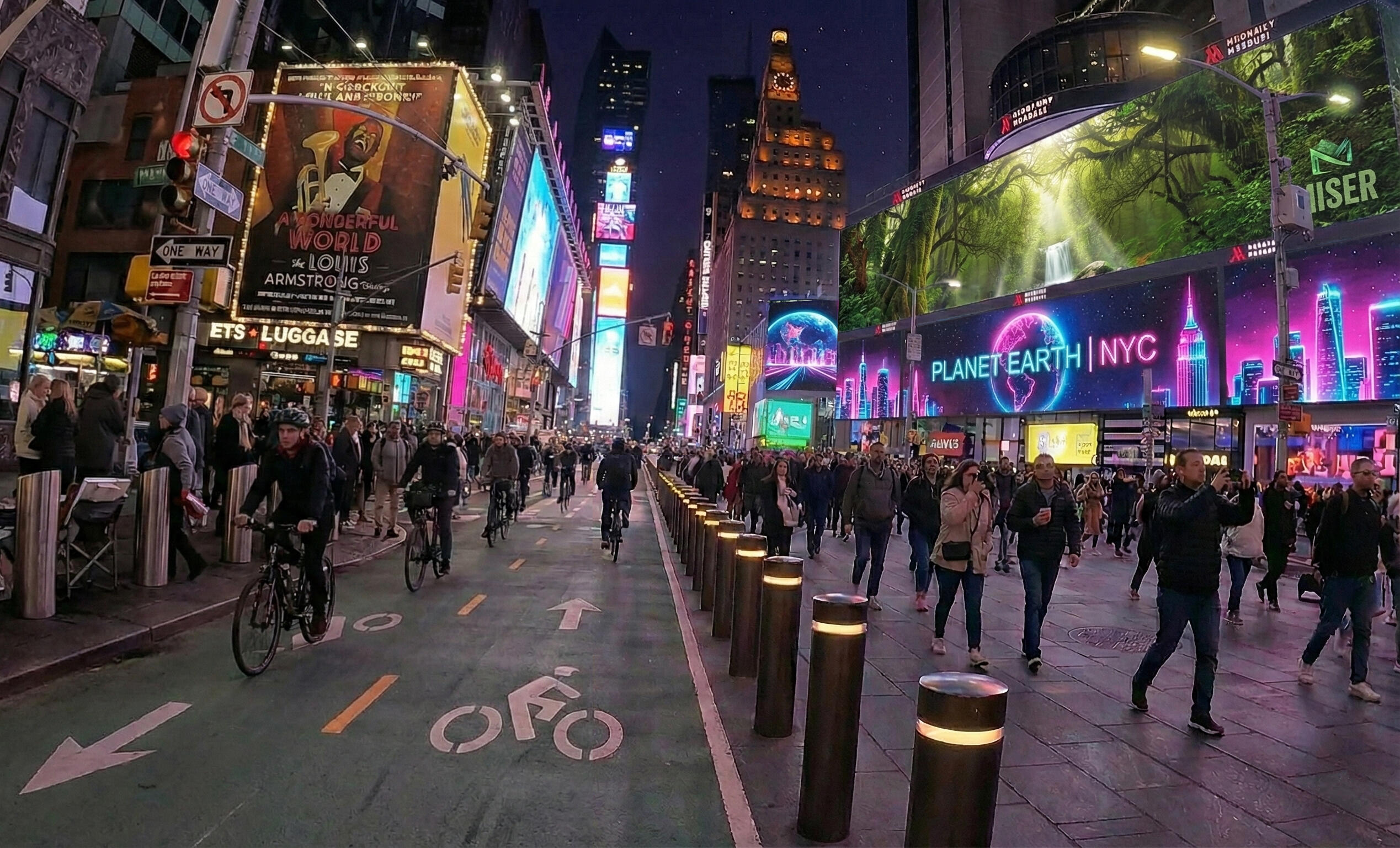 Pedestrianized Times Square